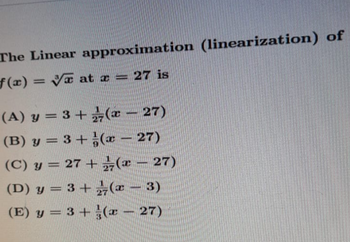 Answered: The Linear approximation… | bartleby