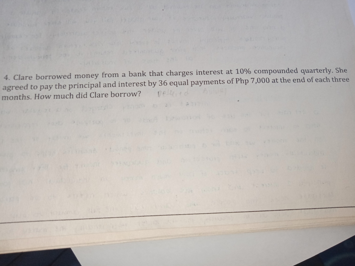 Answered 4 Clare Borrowed Money From A Bank Bartleby