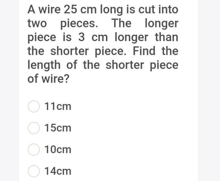 Solved A piece of wire 25 m long is cut into two pieces. One