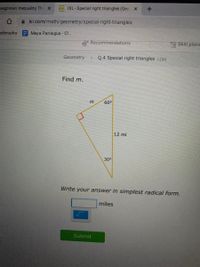 Answered: ity The X . IXL-Special right triangles…