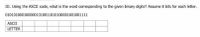 II. Using the ASCII code, what is the word corresponding to the given binary digits? Assume 8 bits for each letter.
0101010001000001010011010100001001001111
ASCII
LETTER
