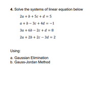 Answered: 4. Solve The Systems Of Linear Equation… | Bartleby