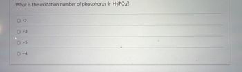 ### Determining the Oxidation Number of Phosphorus in H₃PO₄

One of the key concepts in understanding oxidation-reduction reactions is determining the oxidation numbers of elements in a compound. Here, we'll explore how to find the oxidation number of phosphorus in the chemical formula H₃PO₄.

#### Question:
What is the oxidation number of phosphorus in H₃PO₄?

#### Options:
- ⭕ -3
- ⭕ +3
- ⭕ +5
- ⭕ +4

#### Explanation:
1. **Oxidation States and Rules**:
   - The sum of the oxidation numbers of all atoms in a neutral molecule must be zero.
   - Hydrogen (H) typically has an oxidation number of +1.
   - Oxygen (O) typically has an oxidation number of -2.

2. **Determining the Oxidation Number**:
   - Let's denote the oxidation number of phosphorus (P) as \( x \).
   - In H₃PO₄:
     - There are three hydrogen atoms, each with an oxidation number of +1.
     - There are four oxygen atoms, each with an oxidation number of -2.

   The equation based on the sum of oxidation numbers is:
   \[
   3(+1) + x + 4(-2) = 0
   \]

3. **Calculation**:
   - This simplifies to:
     \[
     3(+1) + x + 4(-2) = 0 \\
     3 + x - 8 = 0 \\
     x - 5 = 0 \\
     x = +5
     \]

Therefore, the oxidation number of phosphorus in H₃PO₄ is **+5**.

#### Correct Answer:
- ⭕ +5

Understanding these fundamental calculations is crucial for mastering topics in redox chemistry. This practice problem helps solidify the basic principles behind oxidation states, essential for more advanced studies.