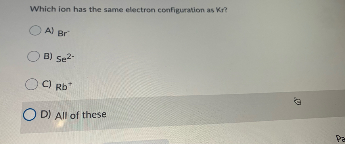 electron configuration for krypton