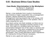 case study discrimination in the workplace marian