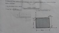 Problem 6.2. The undeformed and deformed outline of a material element are as shown in the figure
below. Calculate:
1- Yxy at corners A, B, C, and D.
niversitv
2- EAB, EBC EAD, and Epc
3.
B'
200mm
150mm
