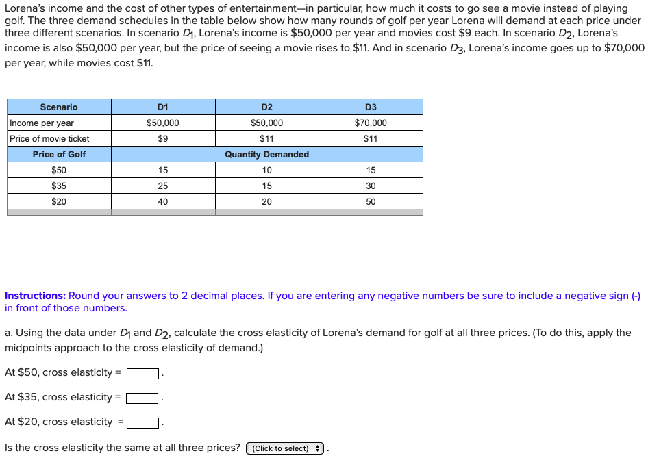 Answered: Lorena's income and the cost of other… | bartleby