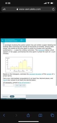 Answered: Based On This Histogram, Estimate The… | Bartleby