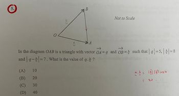 Answered: 5. 2 10 20 (C) 30 (D) 40 B Not to Scale… | bartleby