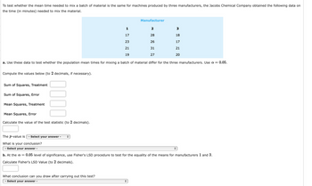 Answered: To Test Whether The Mean Time Needed To… 