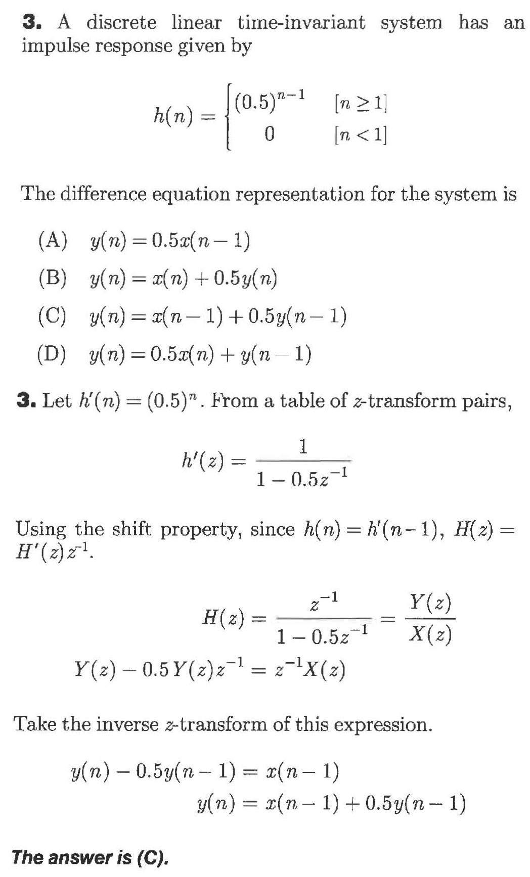 Answered: 3. A Discrete Linear Time-invariant… | Bartleby