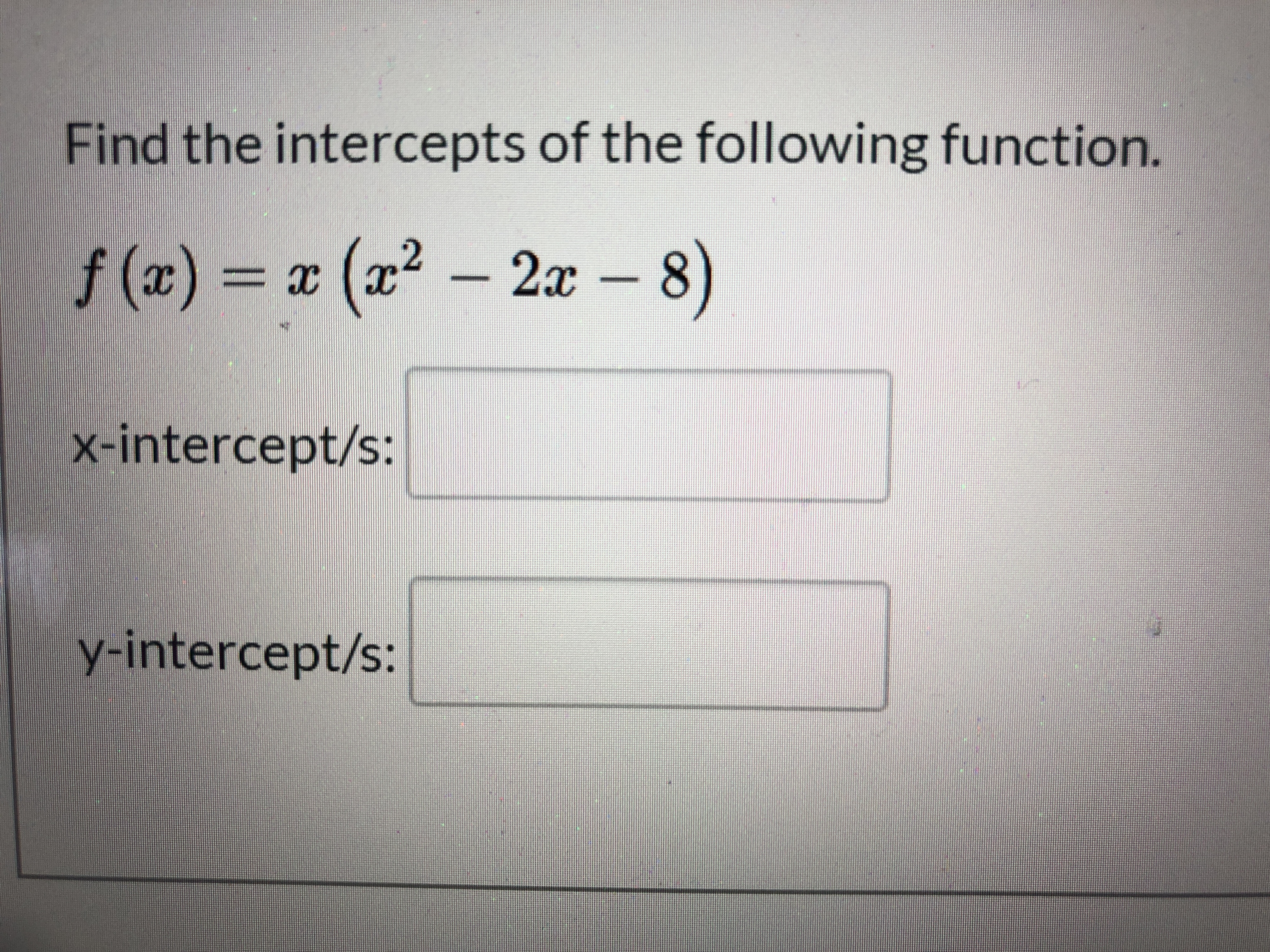 Answered Find The Intercepts Of The Following Bartleby