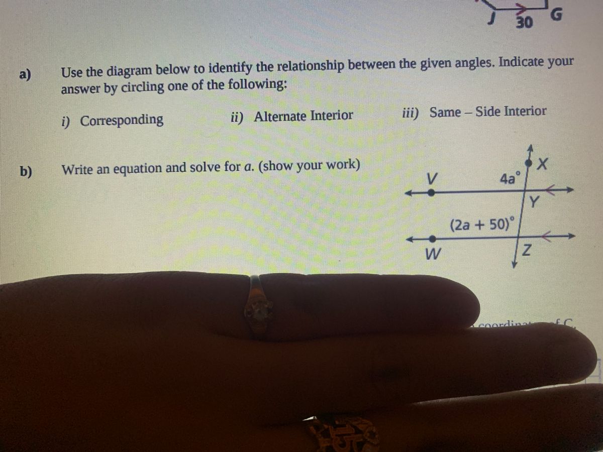 Solved 7. Use the diagram below to determine the following