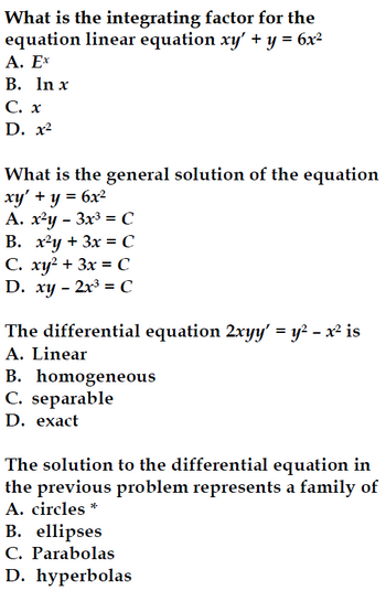 Answered What Is The Integrating Factor For The… Bartleby