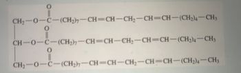 O
CH,—O–C–(CH,)CH=CH-CH,CH=CH—(CH)),—CH,
O
CH…O–C-(CH2)CH=CHCH, CH=CH–(CH2), CH3
O
CH,O-C-(CH,) CH=CH-CH,CHCH(CH))4–CH,