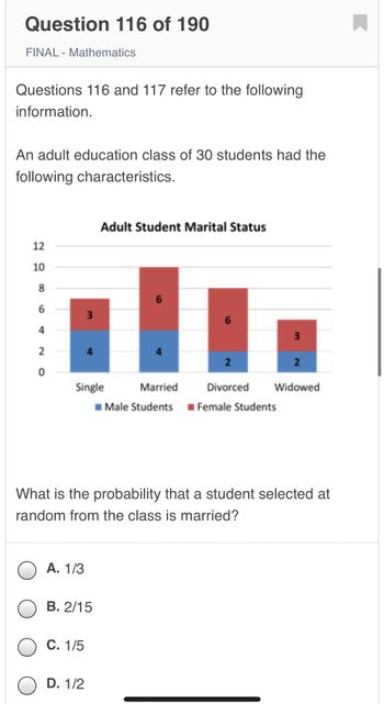 Answered: FINAL - Mathematics Questions 116 And… | Bartleby