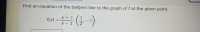 Find an equation of the tangent line to the graph of f at the given point.
(5-)
X + 3
f(x)
X -1
2
