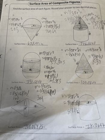 Answered: Surface Area Of Composite Figures Find… | Bartleby