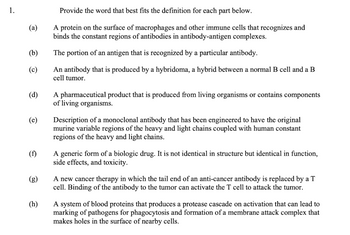 Answered: 1. (a) (b) (c) (d) (e) (f) (g) (h)… | bartleby