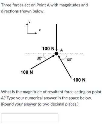 Answered: Three Forces Act On Point A With… | Bartleby