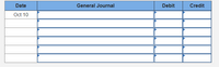 Date
General Journal
Debit
Credit
Oct 10
