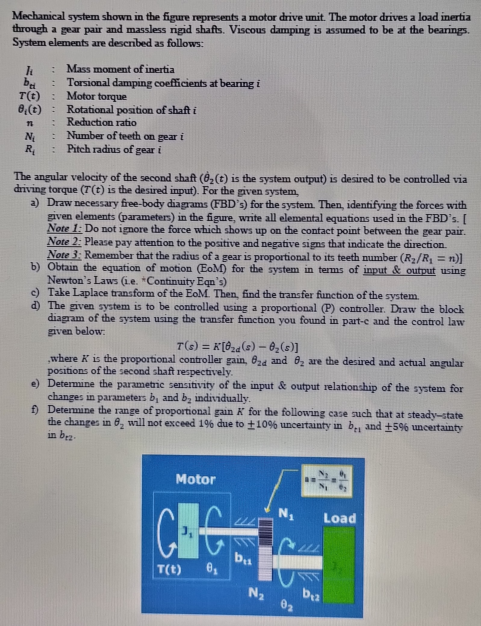 Answered: Mechanical System Shown In The Figure… | Bartleby