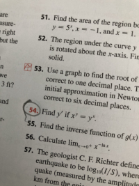 54. Find y' if x' y*.
