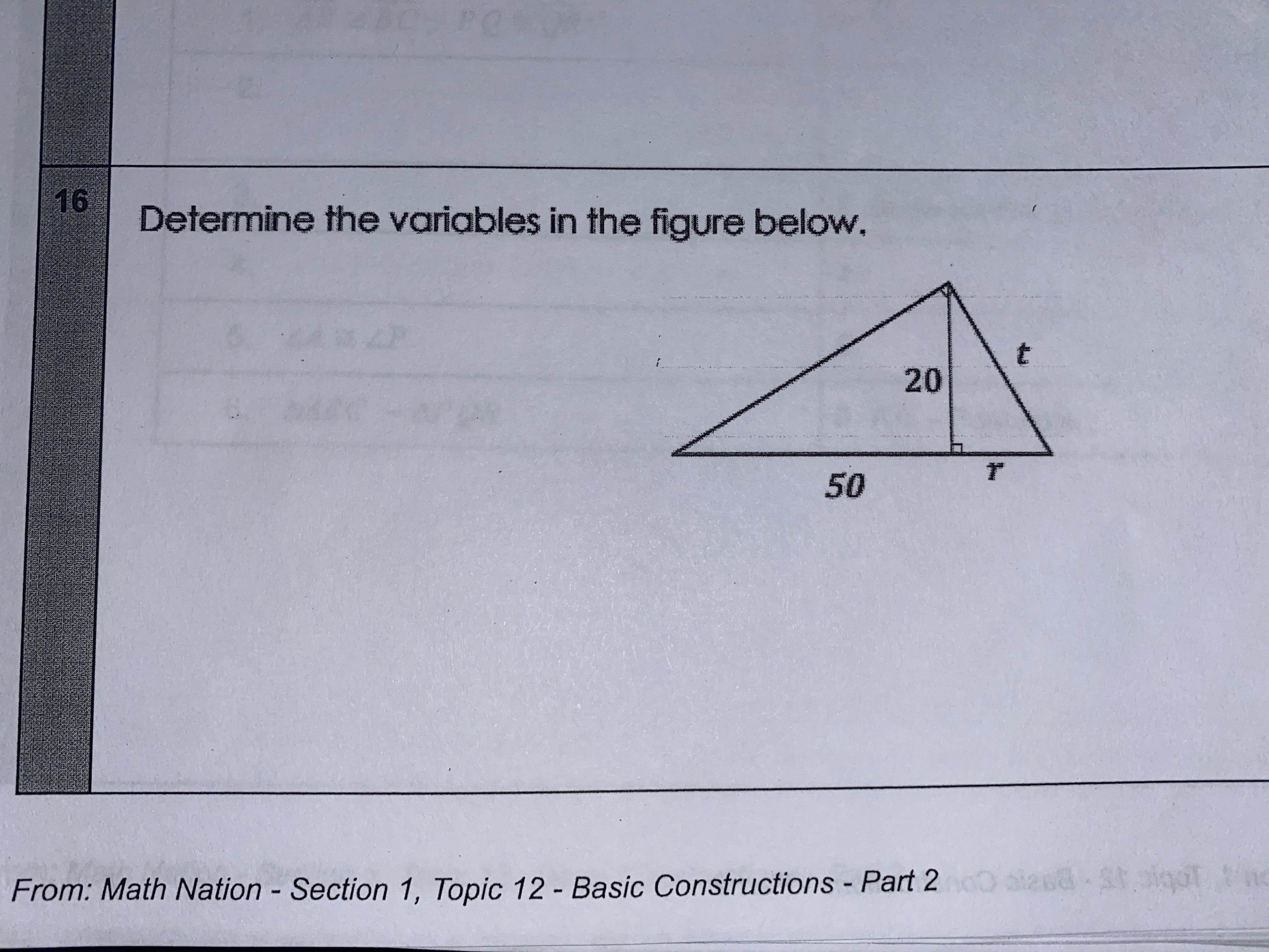 ables in the figure below.
20
50
