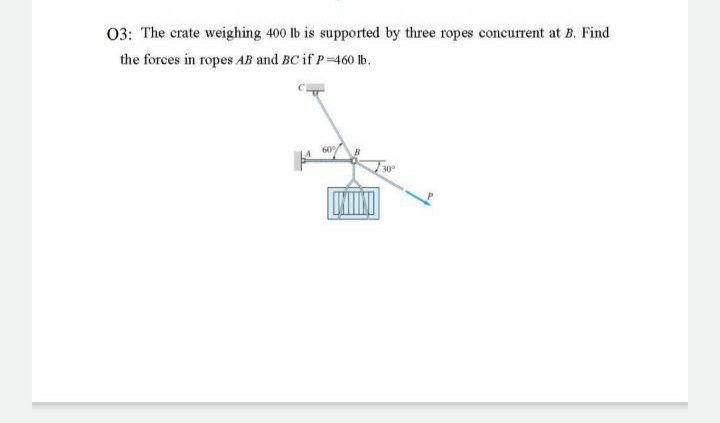 Answered: 03: The Crate Weighing 400 Lb Is… | Bartleby