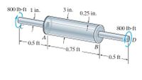 800 lb-ft 1 in.
3 in.
0.25 in.
800 lb-ft
A
-0.5 ft.
D
B
-0.75 ft
-0.5 ft.
