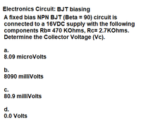 Answered: Electronics Circuit: BJT Biasing A… | Bartleby