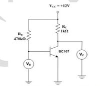 Vcc=+12V
RC
1kN
RB
470kN
BC107
Vc
VB
