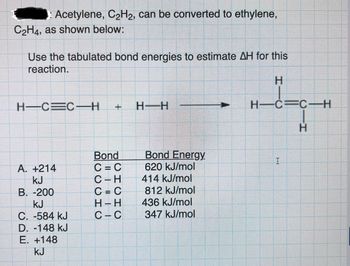 Answered Acetylene C H2 can be converted to bartleby