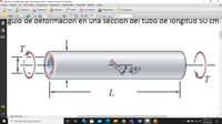 * Mecanica de Materiales segunda evaluacion.pdf - Adobe Acrobat Pro Extended
Archivo Edición Ver Documento Comentarios Formularios Herramientas Avanzadas
Ventana Ayuda
Crear
Combinar -
Colaborar -
Proteger -
Firmar
E Formularios
Multimedia -
Comentario
1/ 2
300%
Buscar
gulo de deformación en una seccion del tubo de longitud 50 cm.
45°
L
210 x 297 mm
01:21 p. m.
P Escribe aquí para buscar
42
25/05/2021
