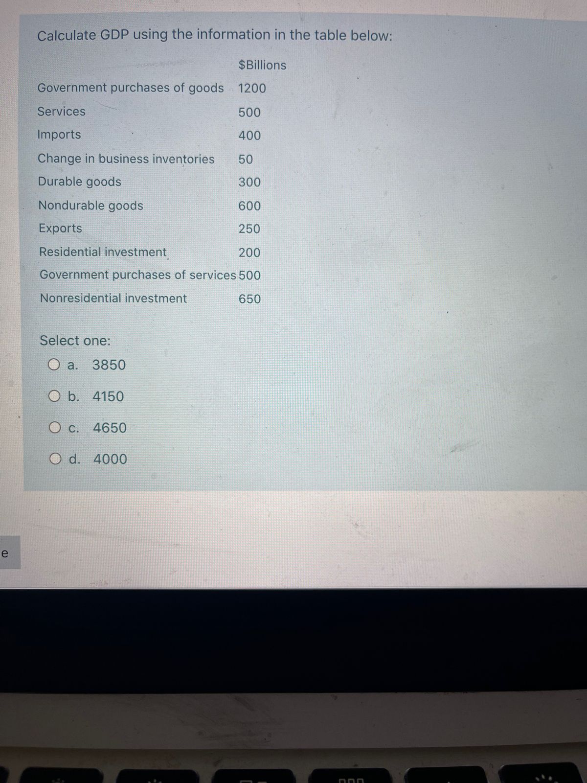 Solved] GDP Calculation If the GDP of an economy is $300 billion, the