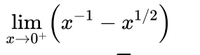 Answered: lim -1 x→0+ | bartleby