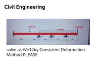 Civil Engineering
10 W kN
10 W kN
w kN/m
5 m.
3 m.
4 m.
5 m.
3 m.
solve as W=14by Consistent Deformation
Method PLEASE
