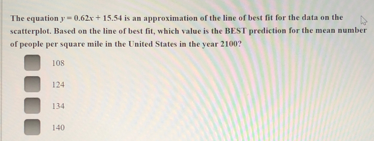 Approximating the Equation of a Line of Best Fit and Making Predictions, Algebra