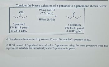 Answered: Consider The Bleach Oxidation Of… 