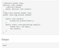 Solved C# Java class Animal { public void sound() {