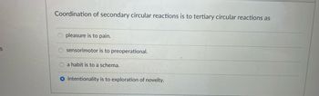 Coordination of clearance secondary circular reactions