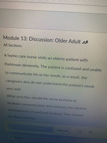 Answered: Module 13: Discussion: Older Adult A… | Bartleby