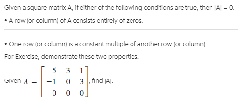 Answered Given a square matrix A if either of bartleby