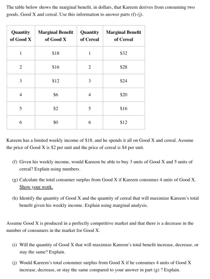 Solved Question 10 The table below shows the marginal