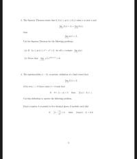 Answered: 3. The Squeeze Theorem states that if… | bartleby