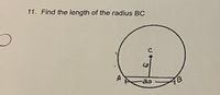 11. Find the length of the radius BC
ao
