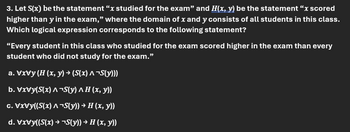 Answered: 3. Let S(x) be the statement 