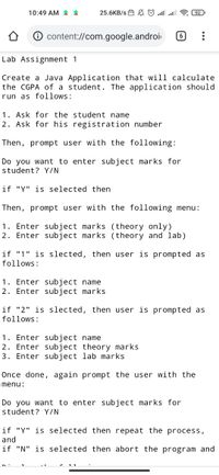 java lab assignment questions with answers