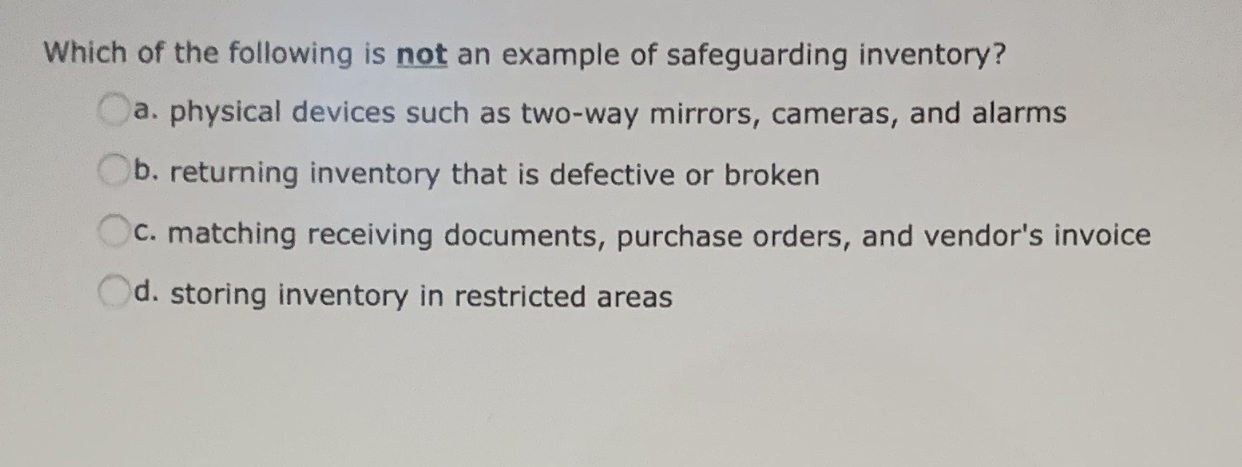 Answered: Which Of The Following Is Not An… | Bartleby