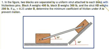 Answered: 1. In The Figure, Two Blocks Are… | Bartleby